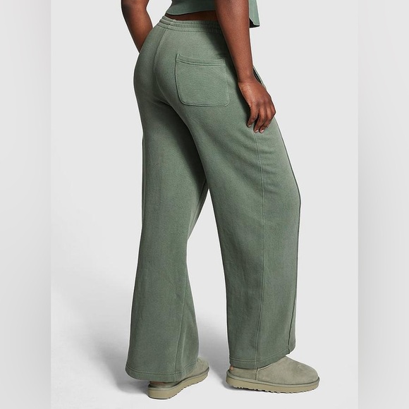PINK Victoria's Secret Green Wide Leg Pants - Picture 2 of 7